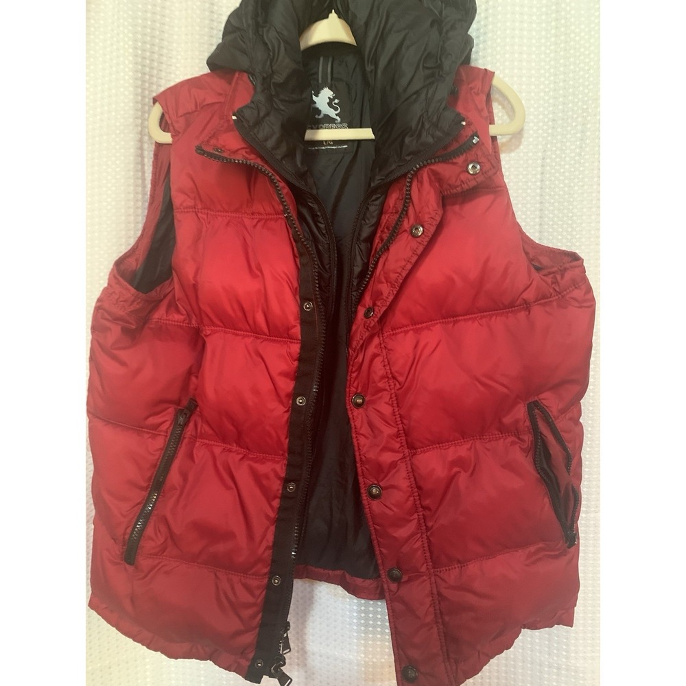 Express Tech Puffy Mens Jacket Large Red With Black Hood Back To The Future